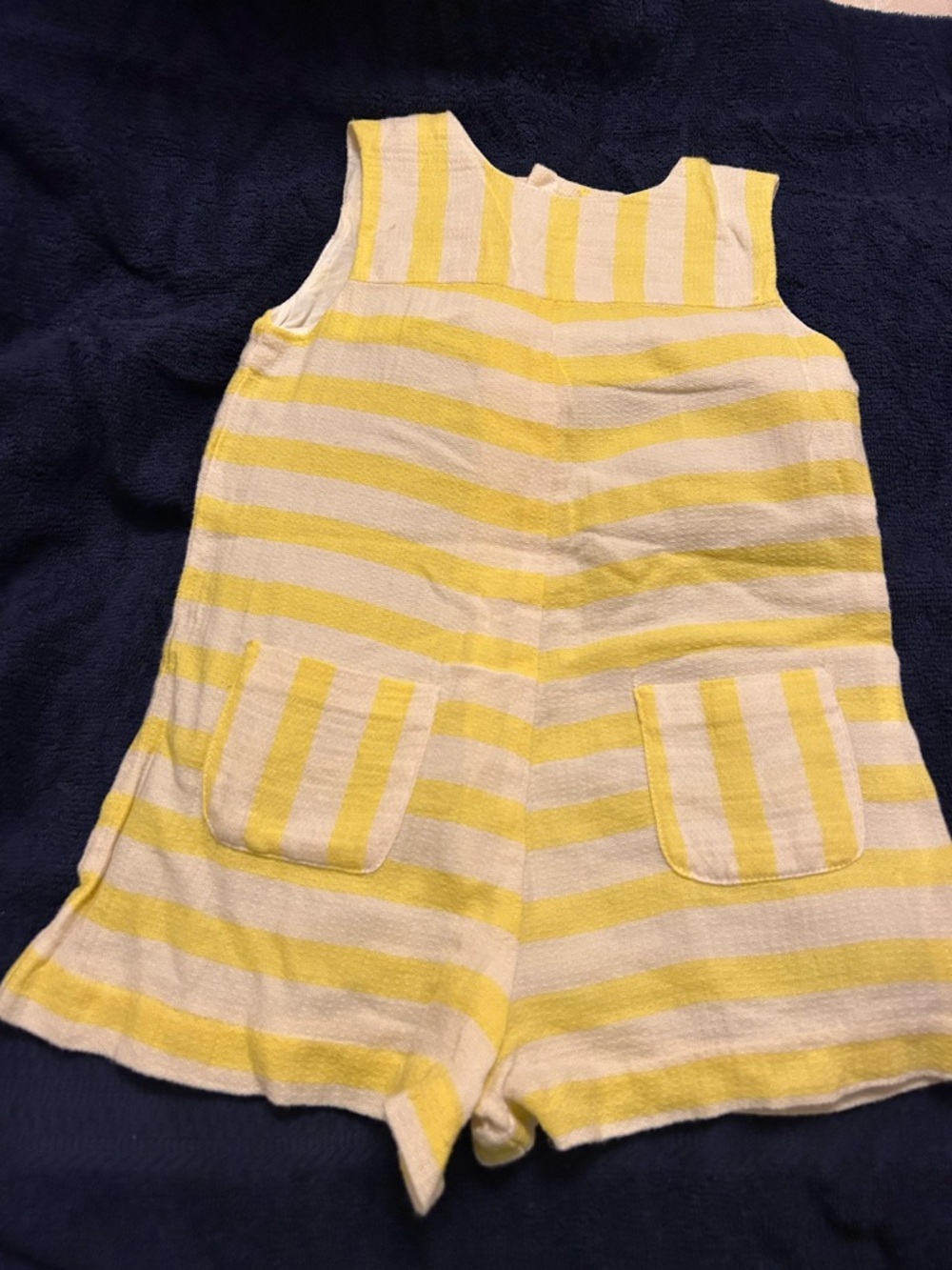Zara Yellow and White Striped Girls Romper